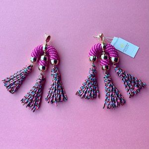 NWT Kendra Scott Tassel Chandelier Earrings- Gold/ Pink mix